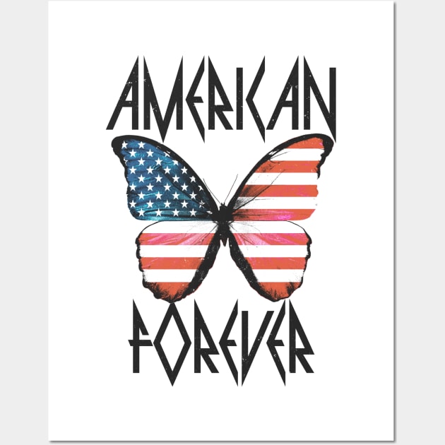 4th of July American forever design Wall Art by Donut Design